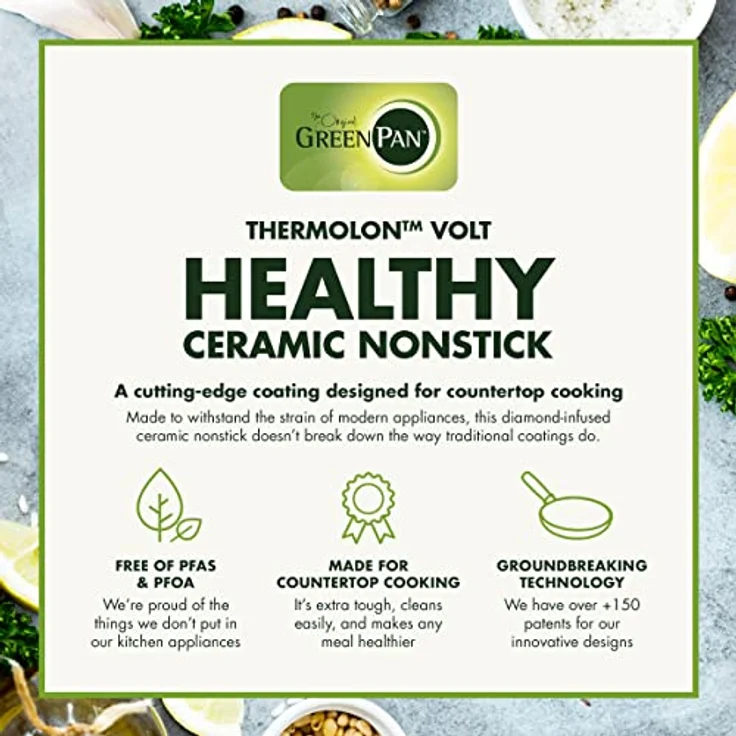 Greenpan Bistro Gourmetgrill, Tischgrill für 8 Personen mit abnehmbarer und umkehrbarer Platte, PFAS-frei, schwarz – Bild 4