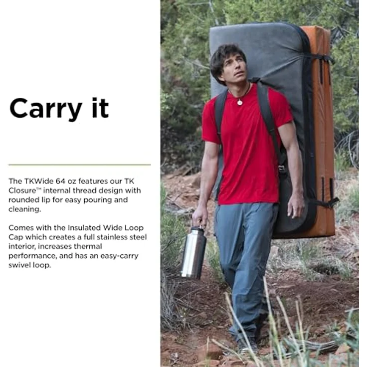 KleanKanteen ®TKWide V Trinkflasche Brushed Stainless One Size – Bild 3