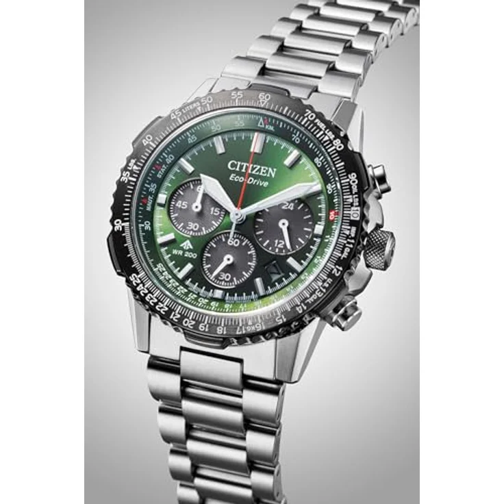 CITIZEN CA4664-60W Unisex Uhr Eco-Drive Promaster Air Navihawk Solar Chronograph mit Edelstahlband, Silberfarben – Bild 4