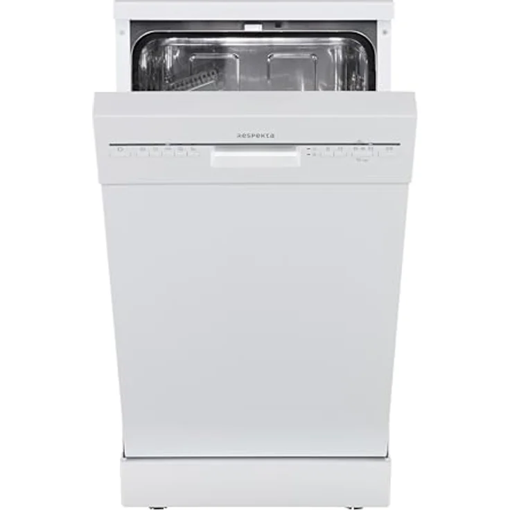 Respekta Geschirrspüler Bena, freistehend oder unterbaufähig, 45 cm, weiß, 10 Maßgedecke, Eco-Modus, automatische Türöffnung, halbe Beladung – Bild 1