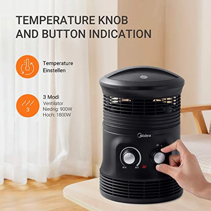 Midea NF18-17PA Heizlüfter, 1800 Watt, Raumgröße: 15 m², Heizlüfter – Bild 2