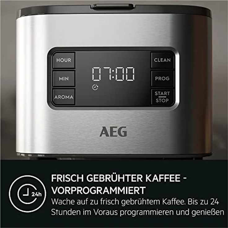 AEG Kaffeemaschine CM5-1-6ST Deli 5 / 1,5 l / programmierbarer Timer / Warmhaltefunktion / Sicherheitsabschaltung / Wasserstandsanzeige / Ideale Mengendosierung / Anti-Tropf-Funktion / Edelstahl – Bild 4