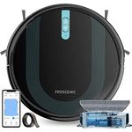 Proscenic 850T WLAN Saugroboter, Staubsauger Roboter mit Wischfunktion, 3000Pa Saugleistung auf Teppichen und Hartböden, Schwarz+blau