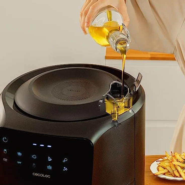 Cecotec Heißluftfritteuse Cecofry Rain. 5,5 l, integrierte Ölbrause, 7 Stufen, fortschrittliche Technologie, 1550 W, Touchpanel. – Bild 3