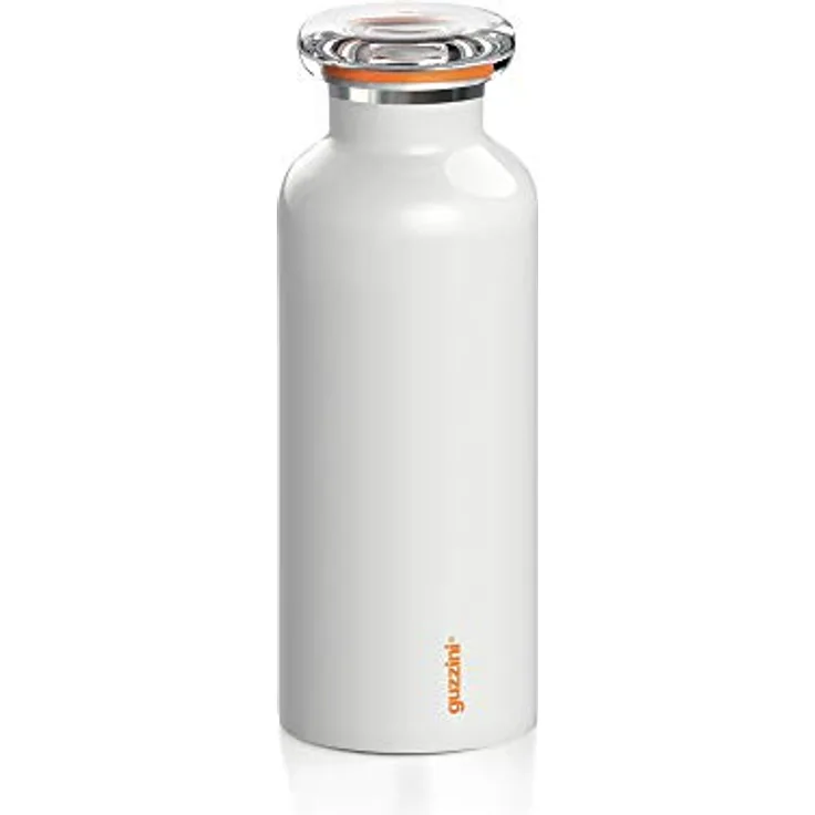 Guzzini - On The Go, ENERGY S Thermosflasche, Trinkflasche Edelstahl - Weiß, Ø 6,5 x h18 cm | 330 cc - 11670211