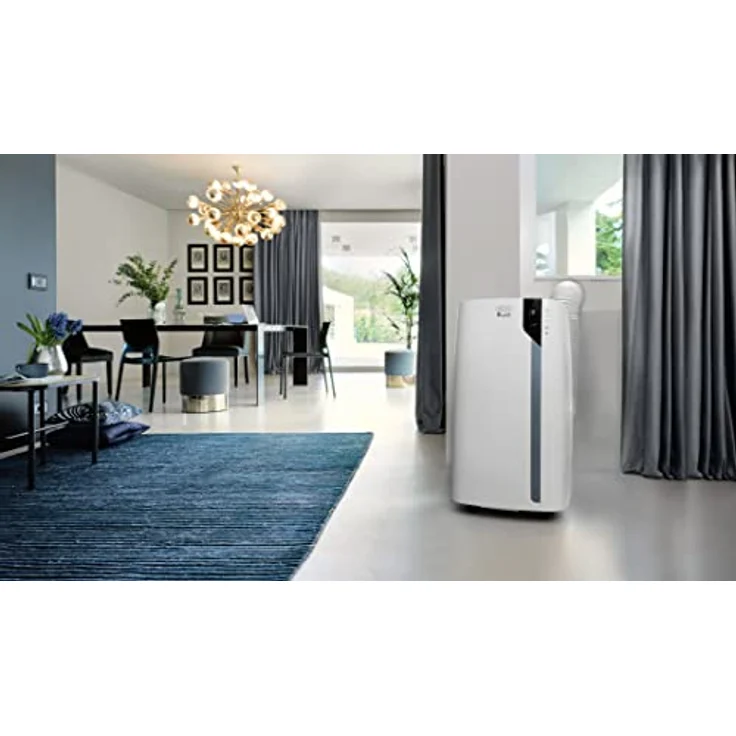 De'Longhi Pinguino PAC EX105 Mobiles Klimagerät mit EcoRealFeel-Technologie, 10.000 BTU/h, für Räume bis 100m³, Entfeuchtungs- & Ventilationsfunktion, 24h-Timer, Energieeffizienzklasse A+++, Weiß – Bild 5