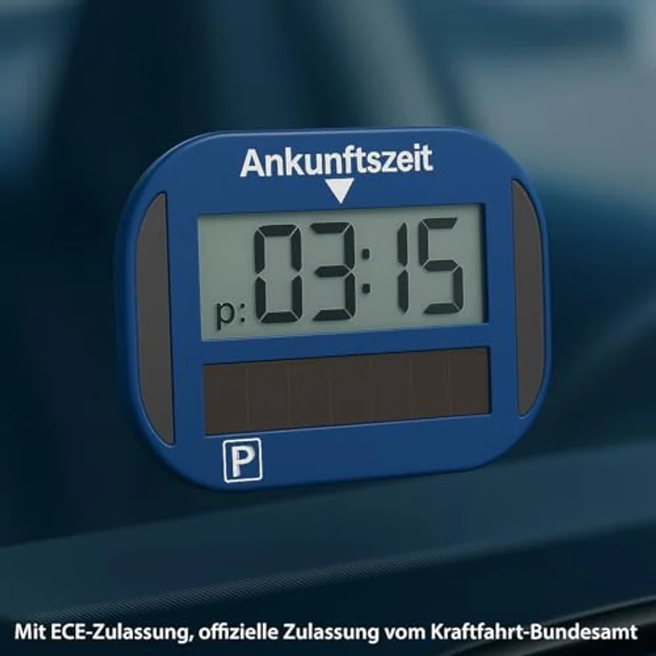 Lescars e-Parkscheibe mit Display, digitale Parkscheibe mit ECE-Zulassung, Solarstrom und Erschütterungssensor – Bild 5