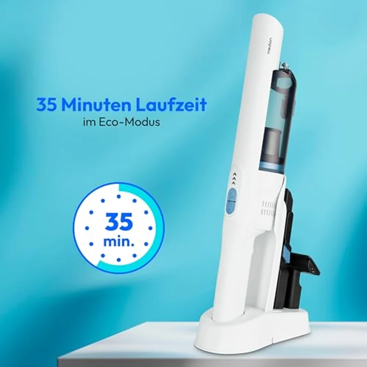 MEDION Handstaubsauger MD12057, kabellos mit BLDC-Motor, HEPA-13 Filter, 20 kPA Saugleistung, weiß – Bild 2