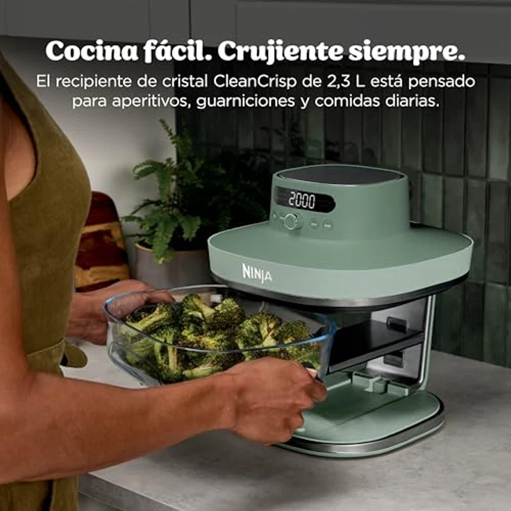 Ninja CRISPi PRO XL Glas-Heißluftfritteuse,  bis zu 1,8 kg Füllmenge, Farbe: Grün – Bild 9