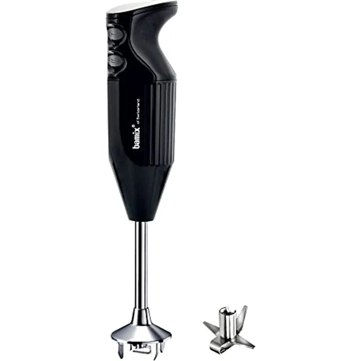 bamix Stabmixer Set M160 ONE inkl. Multifunktionsmesser aus Edelstahl, 160 Watt, 2-Stufen, Made in Switzerland, Schwarz