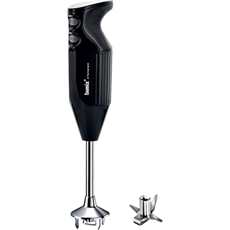 bamix Stabmixer Set M160 ONE inkl. Multifunktionsmesser aus Edelstahl, 160 Watt, 2-Stufen, Made in Switzerland, Schwarz – Bild 1