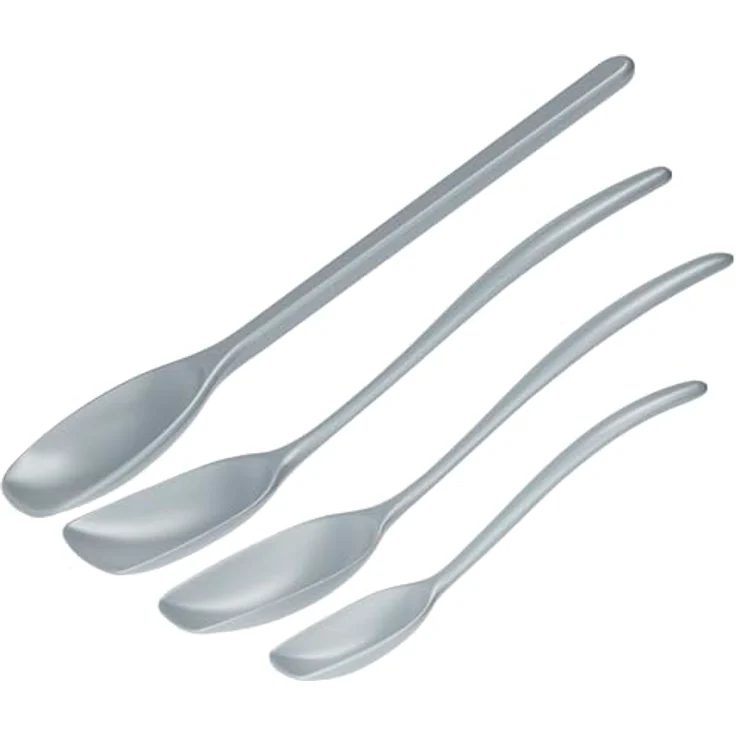 Rosti Classic Kochlöffel Set 4-teilig, Küchenhelfer Set mit 3 hitzebeständigen Kochlöffeln & 1 Bruchsicherem Backlöffel, Kunststoff, spülmaschinenfest, Dusty Blue – Bild 2