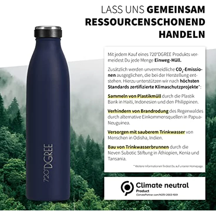 720°DGREE Edelstahl Trinkflasche “milkyBottle”, 750ml, BPA-Frei, Auslaufsicher, Kohlensäure geeignet, Thermosflasche für Sport, Uni, Schule, Outdoor und Camping – Bild 5