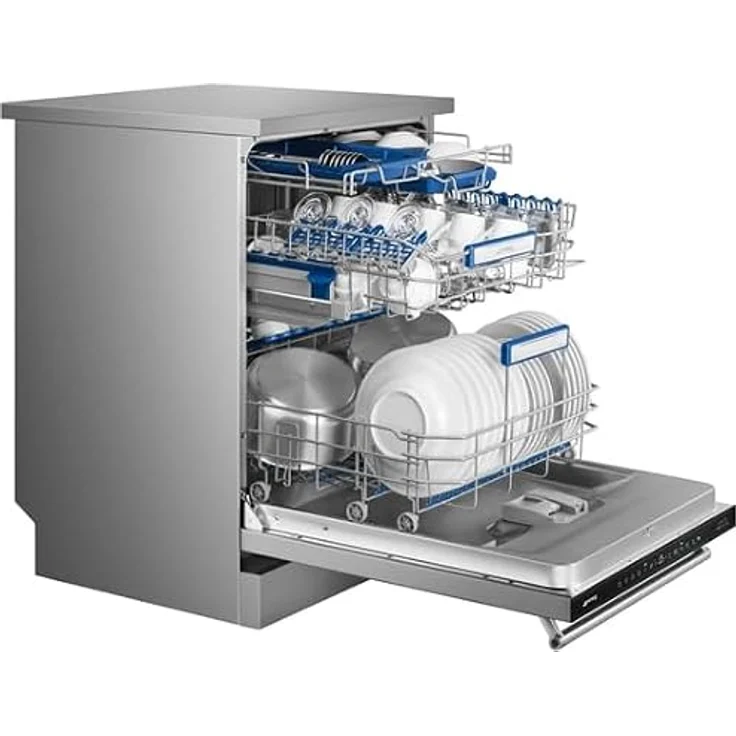 Smeg LVS345BQSTX, Freistehende Spülmaschine für 14 Maßgedecke, Edelstahl, 8 Programme – Bild 6