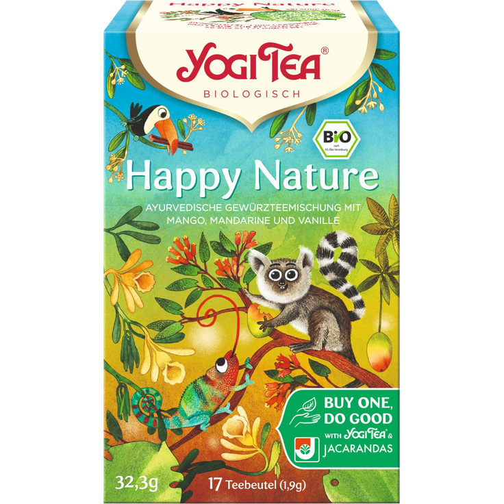 Yogi Tea Happy Nature Bio, Ayurvedischer Gewürztee mit Mango, Mandarine & Vanille, 32,30 g