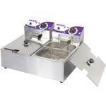 OTTO Fritteuse 6 + 6 l Doppel-Fritteuse Kontrollleuchte Edelstahl, hohe Kapazität, Überhitzungsschutz