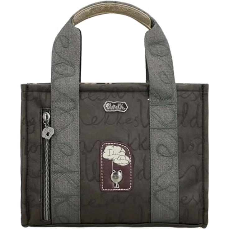 Anekke Manifesto Shopper Tasche, Mehrfarbig, 26 cm x 11 cm x 20 cm, 100% Polyurethan, grau – Bild 4