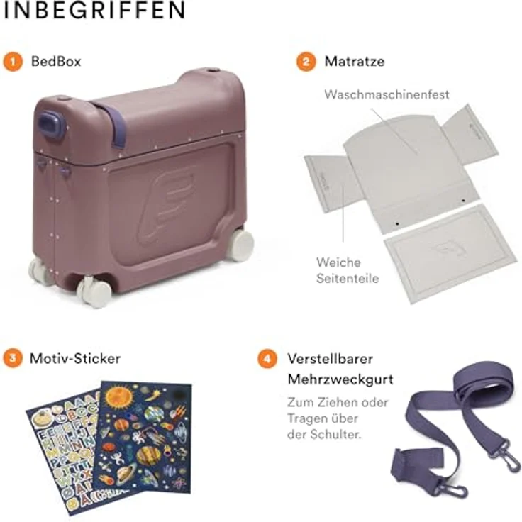 Stokke JetKids BedBox, Kinderkoffer mit Bettfunktion, 4 Rollen, Handgepäck zulässig – Bild 5