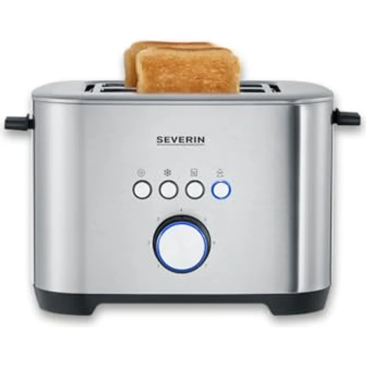 Severin AT 2620 Toaster mit Bagel-Funktion, Schwarz, Silber - Große Röstkammern, Bagel-Funktion, Voll-Edelstahldesign – Bild 2