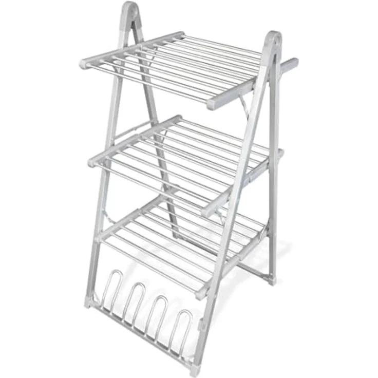 InnovaGoods Compak Zusammenklappbarer Elektrischer Wäscheständer 300W Grau (30 Stangen) – Bild 2