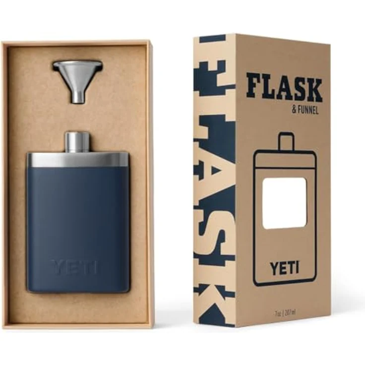 YETI Rambler Flachmann, Edelstahl, 7 oz (207 ml), weiß, spülmaschinenfest, DuraCoat-Farbe, inkl. Trichter – Bild 4