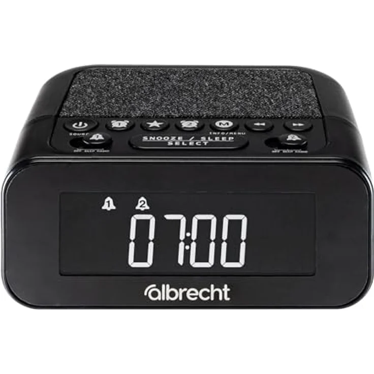 Albrecht DR451 DAB+/UKW Radiowecker mit Dimmfunktion, Musik-Streaming und ASA Warnsystem (Schwarz) – Bild 1