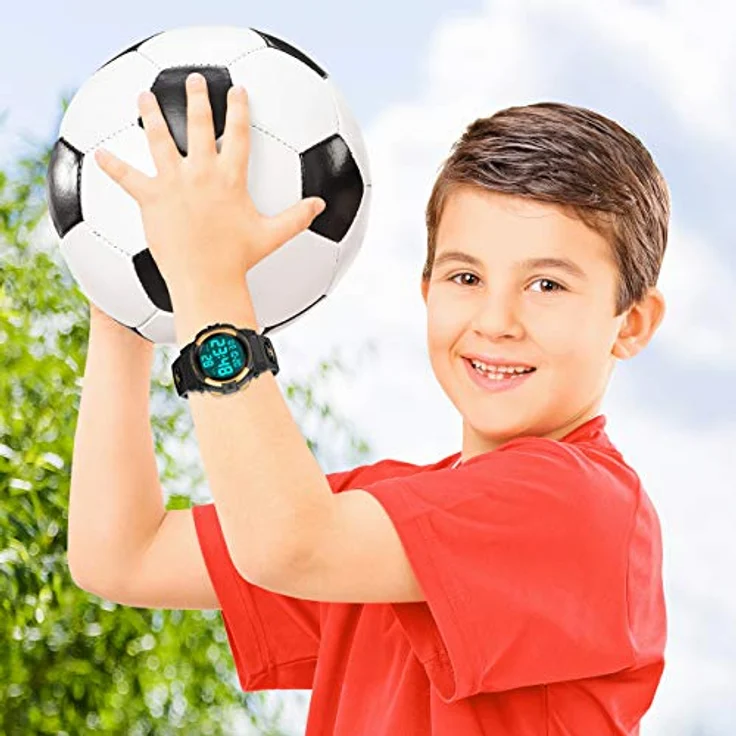 Dislocati Kinder Digitaluhr für Jungs, wasserdichte Sportuhr mit LED-Hintergrundbeleuchtung, Armband 16-23 cm, Geschenkbox für Kinder 3-12 Jahre – Bild 5