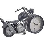 Beliani BERNO, Tischuhr in Motorradform, schwarz/silber, 19 cm, hochwertige Verarbeitung für stilvolle Dekoration