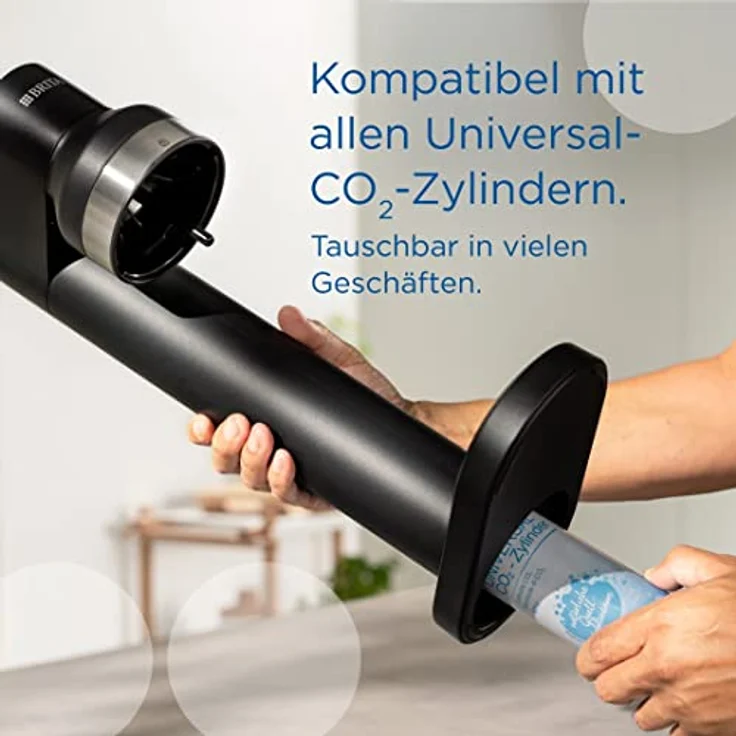 BRITA Wassersprudler sodaTRIO (schwarz) inkl. 1x Glasflasche (1l), 1x isolierte Edelstahlflasche schwarz (0,65l) & 1x BRITA CO2-Zylinder / macht aus Leitungswasser prickelndes Sprudelwasser zu Hause - Preisvergleich – Bild 5