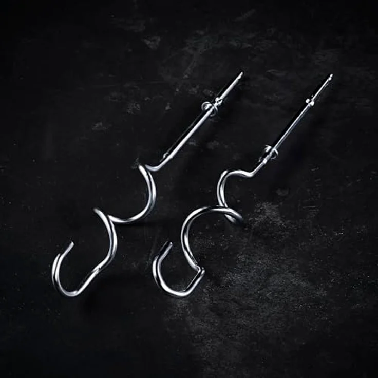 AEG HM 3330 Handmixer (450 Watt, 5 variable Geschwindigkeitsstufen, Turbo-Funktion für Höchstleistung, Auswurftaste, 2 Rührbesen und 2 Knethaken spülmaschinenfest, 1m Kabel) weiß-silber – Bild 5