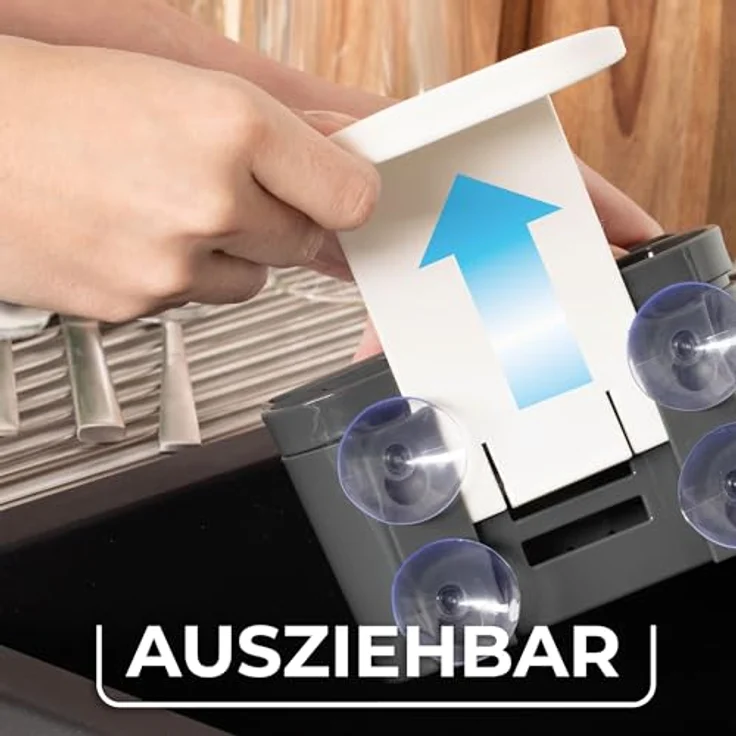 Vileda Spülbeckenhalter mit Saugnapf, Zubehöraufbewahrungsständer aus robustem Kunststoff, platzsparend und modern – Bild 7