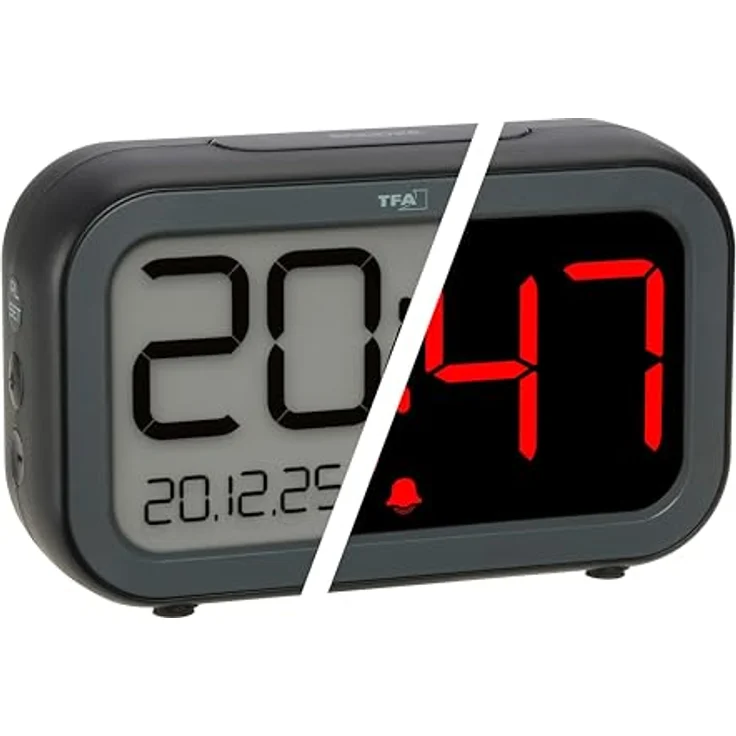 TFA Elektronischer Wecker, digitaler Wecker mit deutlich lesbarem Display – Bild 1
