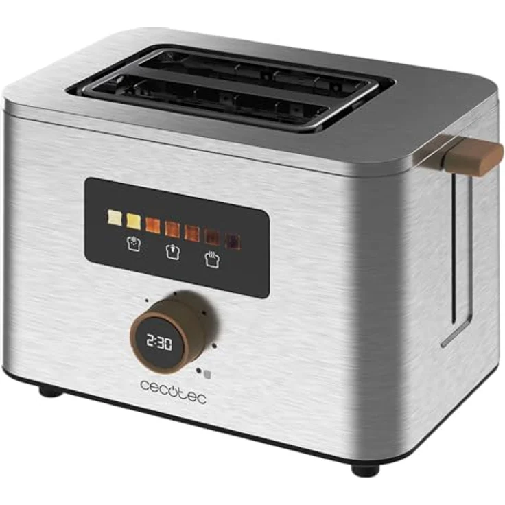 Cecotec Vertikaler Toaster Touch&Toast Double, 950 W, extra breite Schlitze 3,8 cm, Edelstahl-Finish – Bild 2