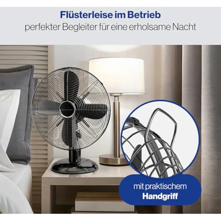 ProfiCare Ventilator mit Schwenkfunktion | Ø 30 cm | Tischventilator 35W, schwarz – Bild 3