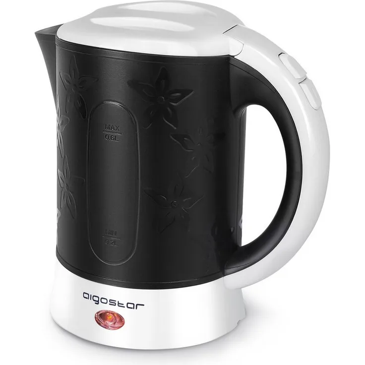 Aigostar Wasserkocher 0,6 L, kompakter Reise- und Camping-Wasserkocher mit 2 Tassen und 2 Teelöffeln, BPA-frei