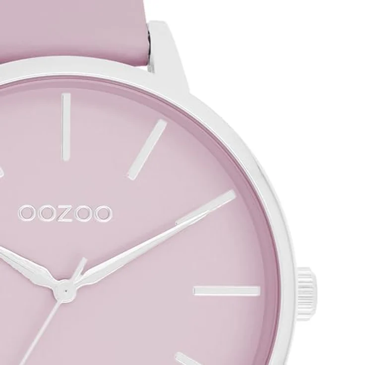 Oozoo Timepieces Damen Uhr C11361, Edle Analog Armbanduhr in Rechteckig mit Lederarmband, Farbton Lilac, 42mm, spritzwasserdicht, Geschenkverpackung – Bild 2