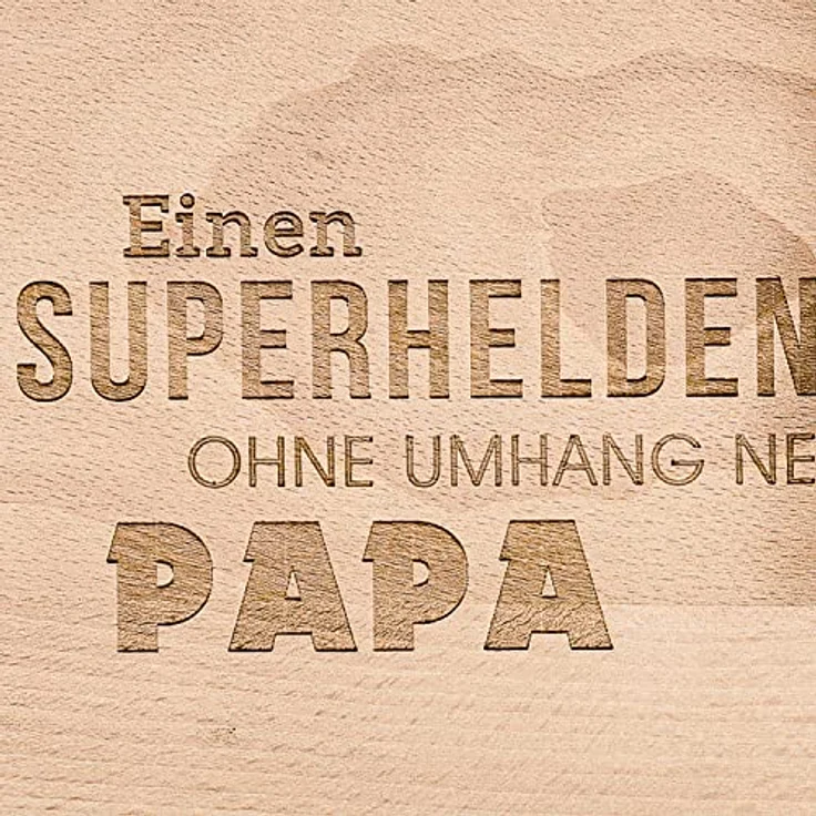 Spruchreif Frühstücksbrettchen "Einen Superhelden ohne Umhang nennt man Papa" – Bild 4