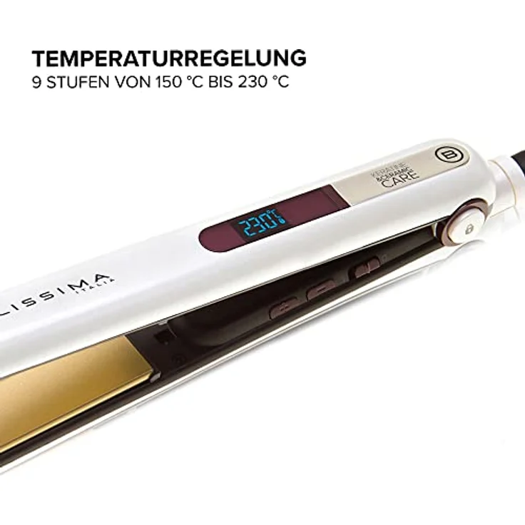 Bellissima B9 400, Glätteisen, glattes oder welliges Styling, Keramik- und Keratinbeschichtung, haarglätter, abgerundete Platten – Bild 4