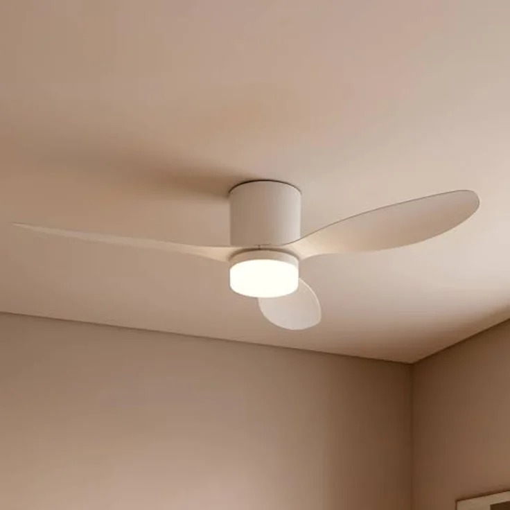 Lucande Kayu 10022103, LED Deckenventilator mit 1-flammiger Lampe, CCT-Funktion, Weiß, modern für Wohnzimmer – Bild 2
