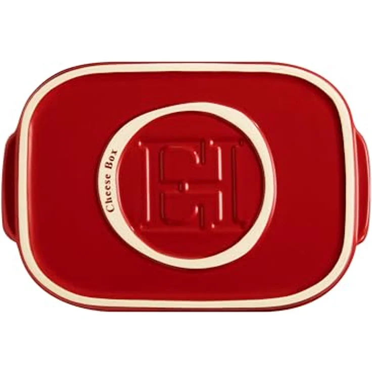 Emile Henry Aufbewahrungsbox/Servierplatte für Käse, burgunderrot, temperaturwechselbeständig, 30,5 x 20,3 x 11,2 cm – Bild 3