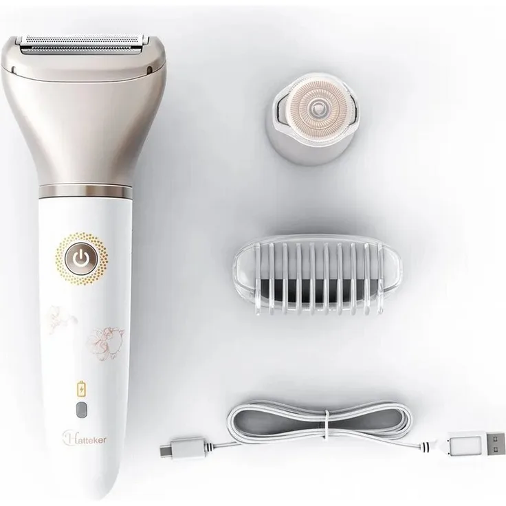 HATTEKER Epilierer RFC-2018, 2-in-1 Rasierer für Frauen, Wet&Dry, Hypoallergen und schmerzlos