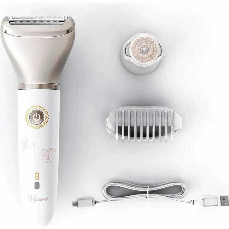 HATTEKER Epilierer RFC-2018, 2-in-1 Rasierer für Frauen, Wet&Dry, Hypoallergen und schmerzlos