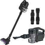 Juskys 2in1 Akku Staubsauger Handstaubsauger, beutellos & kabellos – bis 55 min Laufzeit, Lithium-Ionen Akku, Wandhalterung & Ladestation – schwarz