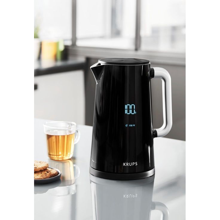 Krups Smart'n Light BW8018 Wasserkocher 1,7 l, 1800 W, mit Digitalanzeige; 5 Temperaturstufen; One-Touch-Bedienung; 360°-Sockel; Automatische Abschaltung, schwarz – Bild 8