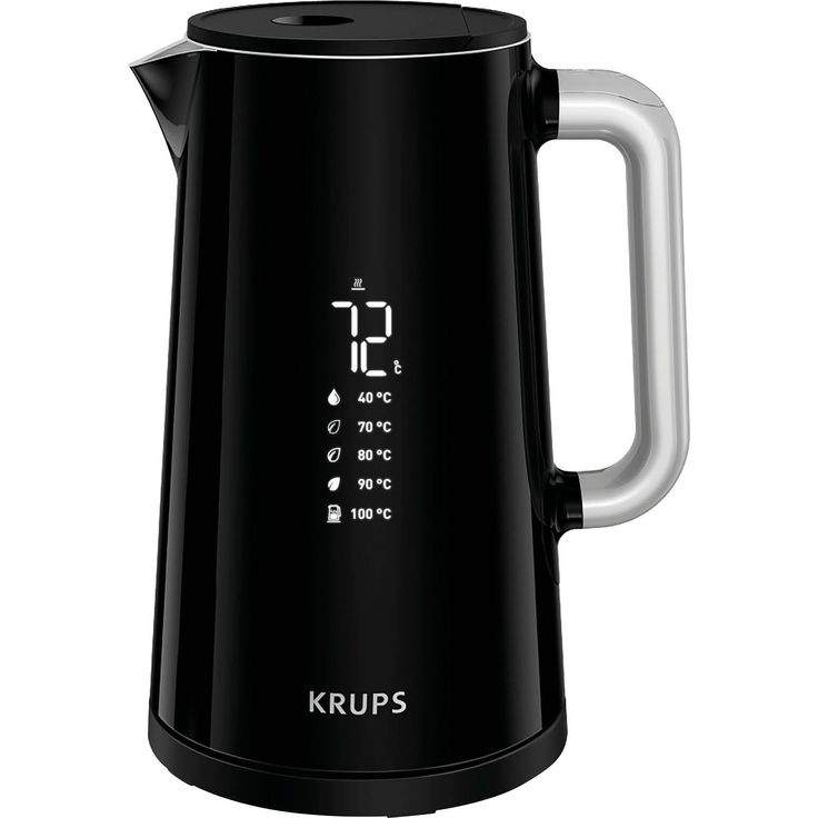 Krups Smart'n Light BW8018 Wasserkocher 1,7 l, 1800 W, mit Digitalanzeige; 5 Temperaturstufen; One-Touch-Bedienung; 360°-Sockel; Automatische Abschaltung, schwarz – Bild 2