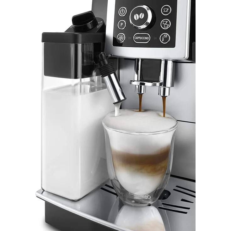 De'Longhi Cappuccino ECAM 23.463B, Kaffeevollautomat mit Milchsystem und integriertem Mahlwerk, silber-schwarz – Bild 4