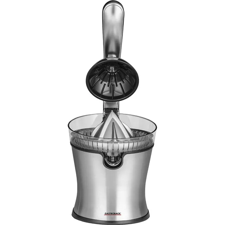 Gastroback 41150 Advanced Pro S Zitruspresse, Presskegel, spülmaschinengeeignete Teile, 100 Watt, Aluminium, silber