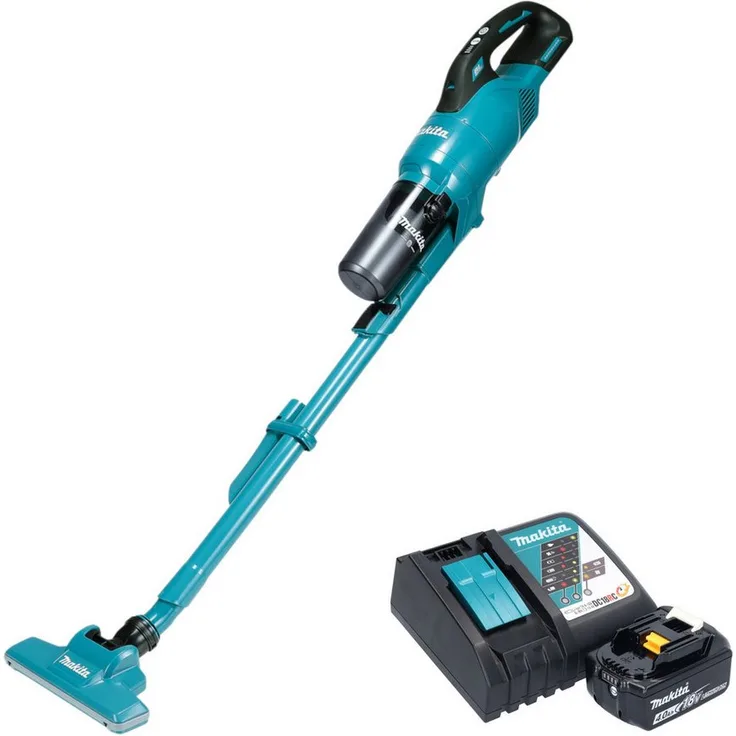 Makita DCL286F, Akku-Handstaubsauger 18 V mit Zyklonabscheider, 0,25 l Behälter, inklusive 4,0 Ah Akku und Ladegerät