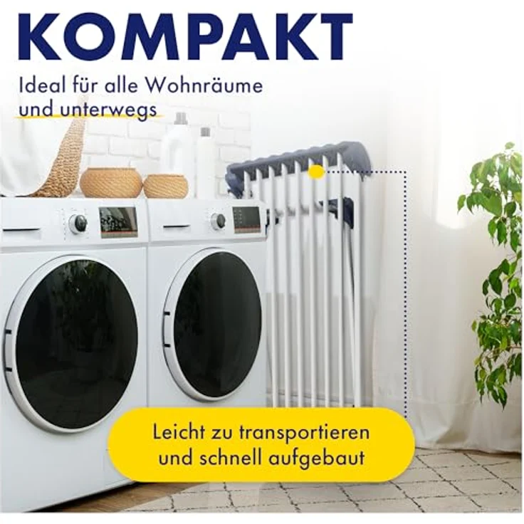 Livarno Home Ausziebarer Wäscheständer 20m, weiß, aus legiertem Stahl, stabil und platzsparend, ideal für große Wäschemengen – Bild 7