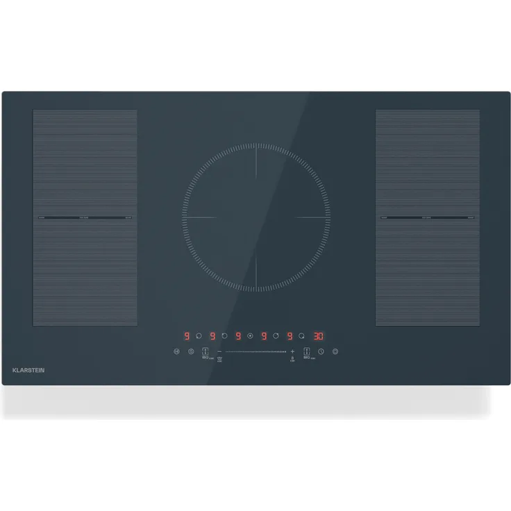 Klarstein Delicatessa 90 Flex Induktionskochfeld – 5-Zonen-Einbaukochfeld, 9.500 W Mit Thermoboost, Flexzone, Sensecontrol, Timer Und Kindersicherung, Glaskeramik Anthrazit, 90-cm-Design